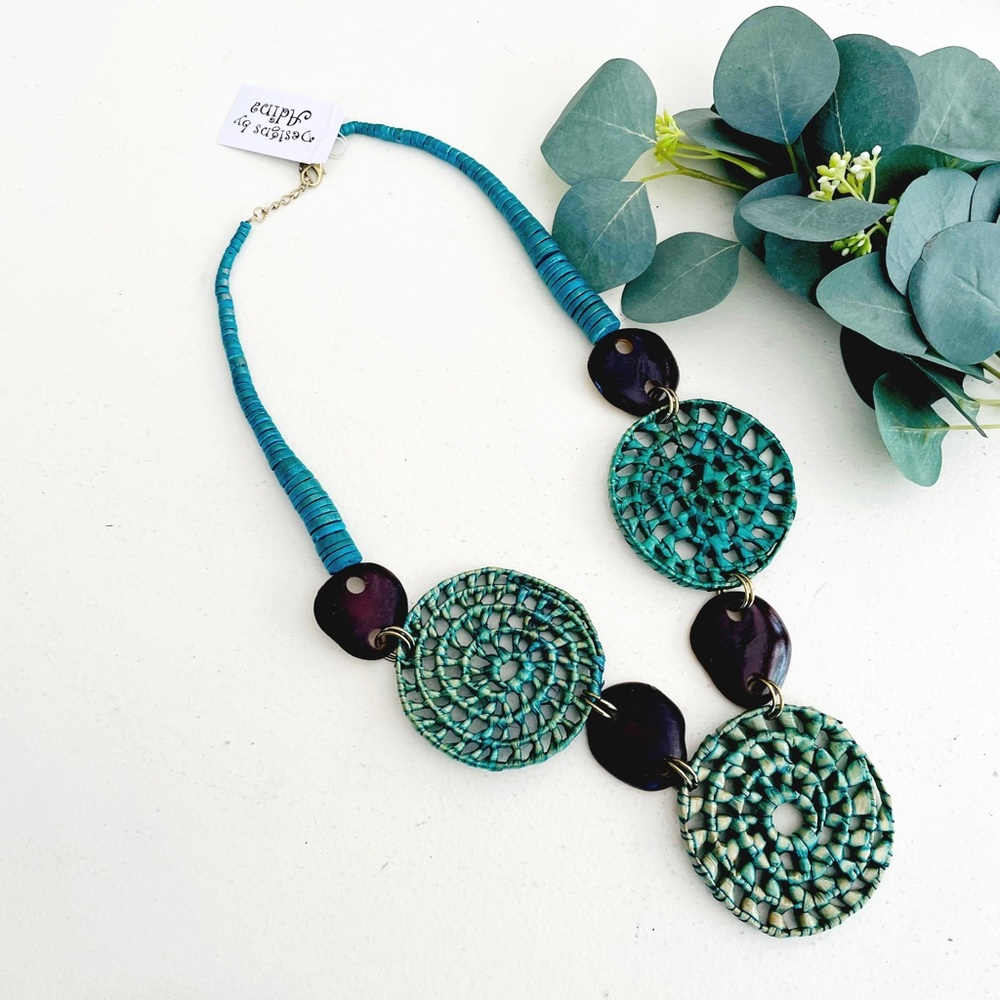 Designs by Adina Turquoise Weave Statement Necklace